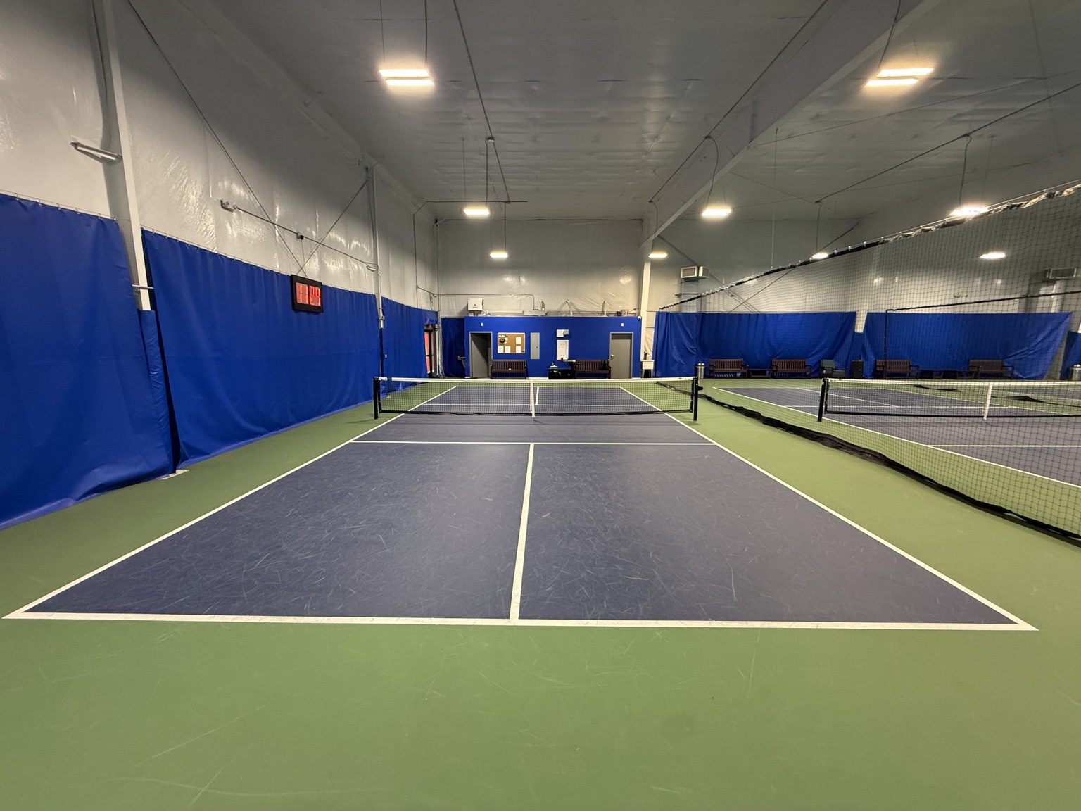 Indoor pickleball court view 2 at E.H. Pickleball Club